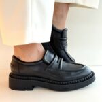 Ash Miracle Mocassino Donna In Pelle Nera Con Carrarmato