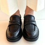 Ash Miracle Mocassino Donna In Pelle Nera Con Carrarmato