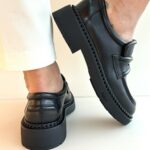 Ash Miracle Mocassino Donna In Pelle Nera Con Carrarmato