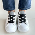 Alexander Smith Wembley Sneakers Donna Bianca Con Inserti Neri E Acciaio