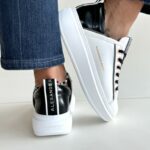 Alexander Smith Wembley Sneakers Donna Bianca Con Inserti Neri E Acciaio