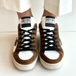 Ama Brand Slam Sneakers Donna Bianca Marrone E Animalier