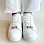 Gaelle Sneakers Donna Bianca E Talloncino Nero