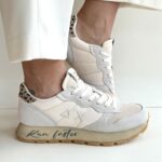 Sun 68 Snaekers Donna Beige Con Dettaglio Animalier