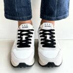 Sun 68 Sneakers Donna Bianca E Nera Con Mini Borchie