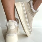 Crime London Tronchetto Donna Beige Con Eco-Schearling