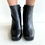 Bruno Premi Tronchetto Donna Nero Con Zip E Plateau