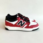 New Balance 480 Sneakers Bambino Bianca Rossa E Nera Con Velcro