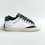 Crime London Distressed Sneakers Uomo Bianca Con Dettagli Grigi E Bordeaux