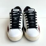 Crime London Distressed Sneakers Uomo Bianca Con Dettagli Grigi E Bordeaux