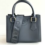 Marc Ellis Mini Shopper Donna In Gomma Nera E Rifiniture Oro