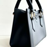 Marc Ellis Mini Shopper Donna In Gomma Nera E Rifiniture Oro