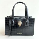 Kurt Geiger Borsa A Mano Nera Con Stampa Cocco