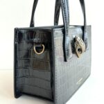 Kurt Geiger Borsa A Mano Nera Con Stampa Cocco