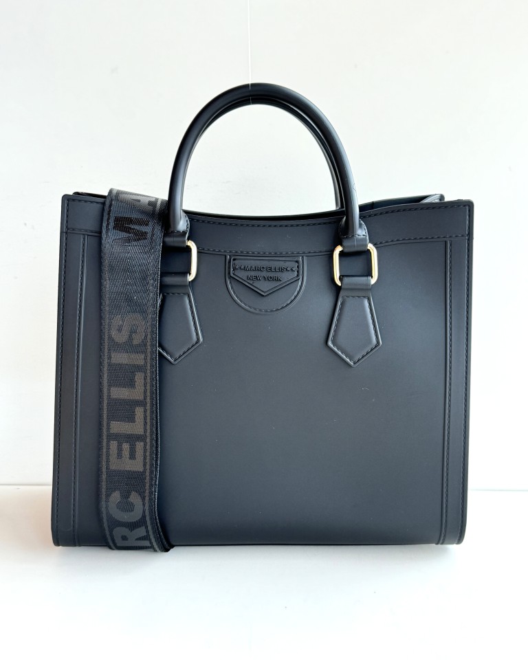 Marc Ellis Shopper Donna In Gomma Nera E Rifiniture Oro