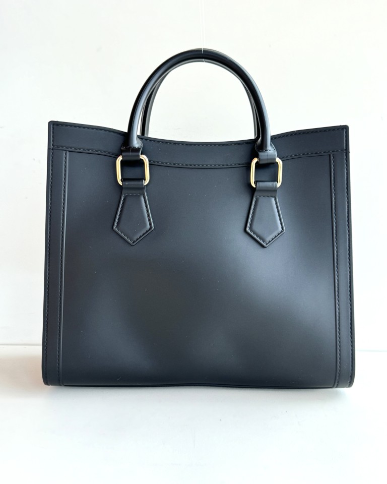 Marc Ellis Shopper Donna In Gomma Nera E Rifiniture Oro