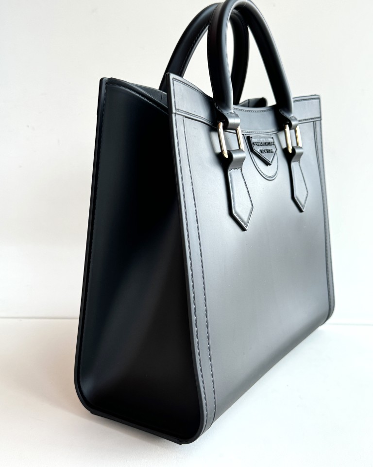 Marc Ellis Shopper Donna In Gomma Nera E Rifiniture Oro