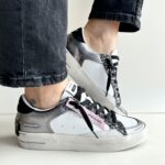 Crime London Deluxe Sneakers Donna Bianca E Acciaio