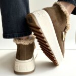Ash Magic Tronchetto Donna In Camoscio Tabacco Con Eco Pelliccia