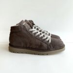 Panchic Polacco Uomo In Nabuck Marrone Con Lacci Beige
