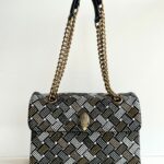 Kurt Geiger Kensington Borsa Donna Nera Con Applicazioni Oro E Argento