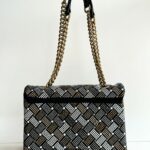Kurt Geiger Kensington Borsa Donna Nera Con Applicazioni Oro E Argento