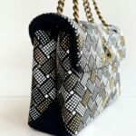 Kurt Geiger Kensington Borsa Donna Nera Con Applicazioni Oro E Argento