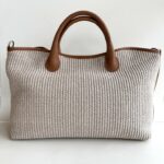 Ripani Borsa Shopper Donna In Rafia E Pelle Cuoio