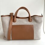 Ripani Borsa Shopper Donna In Rafia E Pelle Cuoio