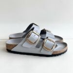 Birkenstock Arizona Big Buckle Donna In Pelle Laccata Grigia