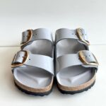 Birkenstock Arizona Big Buckle Donna In Pelle Laccata Grigia