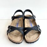 Birkenstock Kumba Sandalo Donna In Nabuck Nero Plantare Morbido