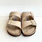 Birkenstock Arizona Donna in Nabuck Sandcastle Con Plantare Morbido