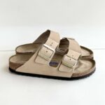 Birkenstock Arizona Donna in Nabuck Sandcastle Con Plantare Morbido
