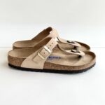 Birkenstock Gizeh Donna In Nabuck Sandcastle Plantare Morbido