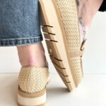Bruno Premi Mocassino Donna in Rafia Beige con Platform