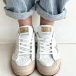 Ama Brand Sun Sneakers Donna Bianca E Oro