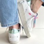 Crime London Sk8 Deluxe Sneakers Donna Bianca Con Perline