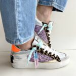 Crime London Sk8 Deluxe Sneakers Donna Bianca Con Cavallino E Glitter