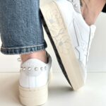 Sun 68 Sneakers Donna In Pelle Bianca Con Suola Platform