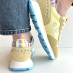 Sun 68 Sneakers Donna Giallo Limone Con Borchie