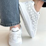 Voile Blanche Herika Sneakers Donna Bianca Con Lavorazione Laser