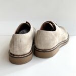Frau Derby Uomo In Camoscio Beige Con Fondo Gomma