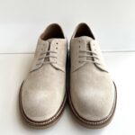 Frau Derby Uomo In Camoscio Beige Con Fondo Gomma