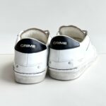 Crime London Distressed Sneakers Uomo Bianca Con Dettagli Beige E Neri