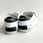 Crime London Distressed Sneakers Uomo Bianca E Rifiniture Nere
