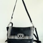 Campomaggi Orchidea Borsa A Tracolla Donna In Pelle Nera Con Borchie