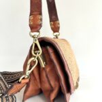Campomaggi Veracruz Borsa A Tracolla Donna In Pelle Cognac E Paglia