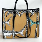 My Best Bag Atena Borsa Shopping Donna Senape con Stampa Squali