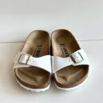 Birkenstock Madrid Donna In Birko Flor Bianca Lucida